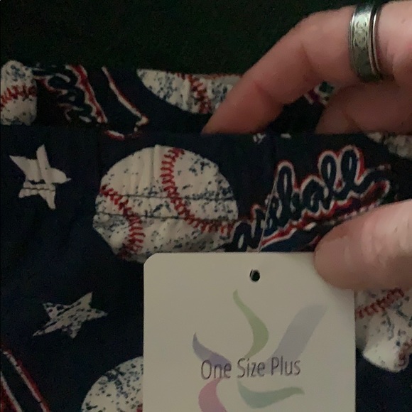 4/$20🛍💵NWT OS plus Cute Baseball leggings - Picture 2 of 2